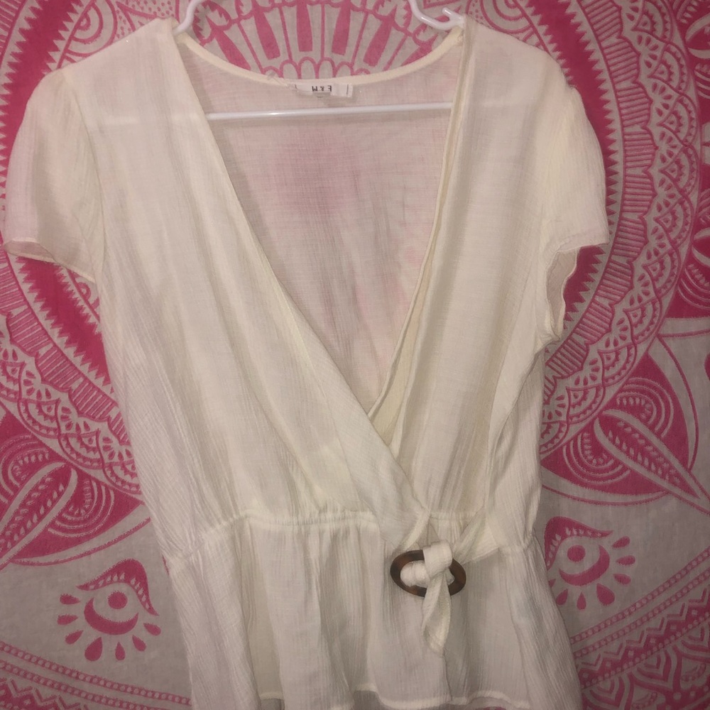 White wrap top